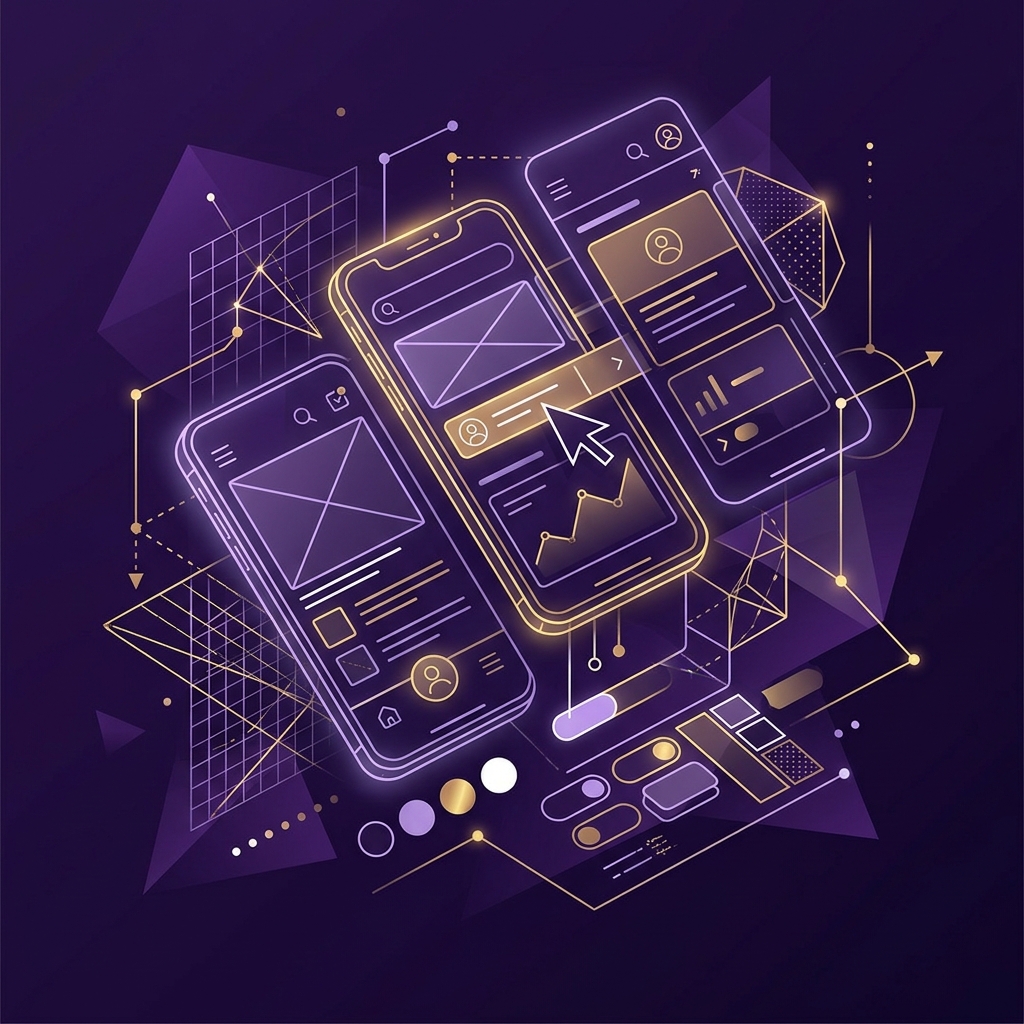 UI and UX design learner working on wireframes and interface flows